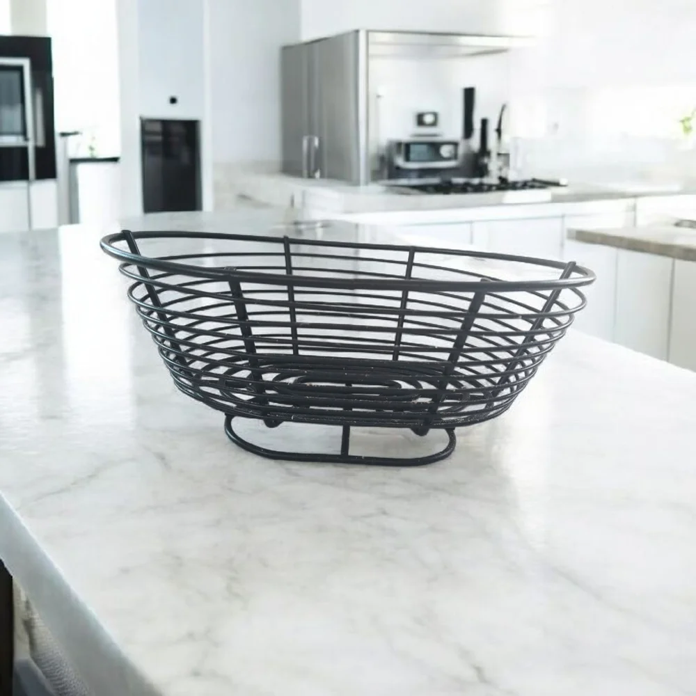 American Metalcraft Black Oval Basket 7.5